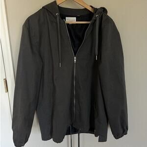 Five Four Menswear Full Zip Up Hooded Jacket Gray Casual Layering‎